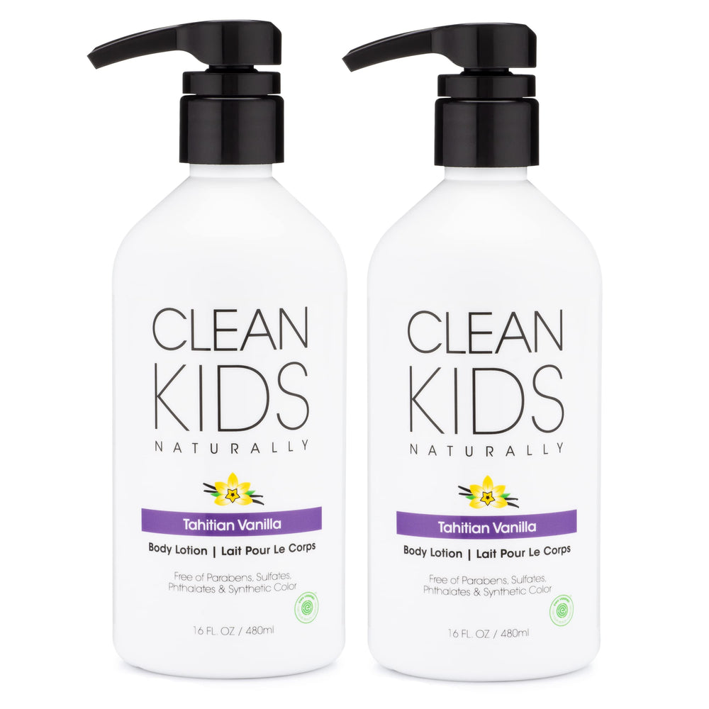Gabriel Cosmetics Clean Kids Tahiti Vanille Lotion, flacons 2 pack, hydratation douce pour peaux sensibles.