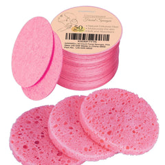 Éponge GAINWELL pour visage compressée rose, idéale pour un démaquillage quotidien en douceur.