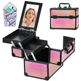 GALHUBIS coffret maquillage portable avec miroir intégré, pratique en déplacement.