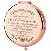 GAOLZIUY miroir compact rose doré avec reflet net pour maquillage rapide en déplacement.