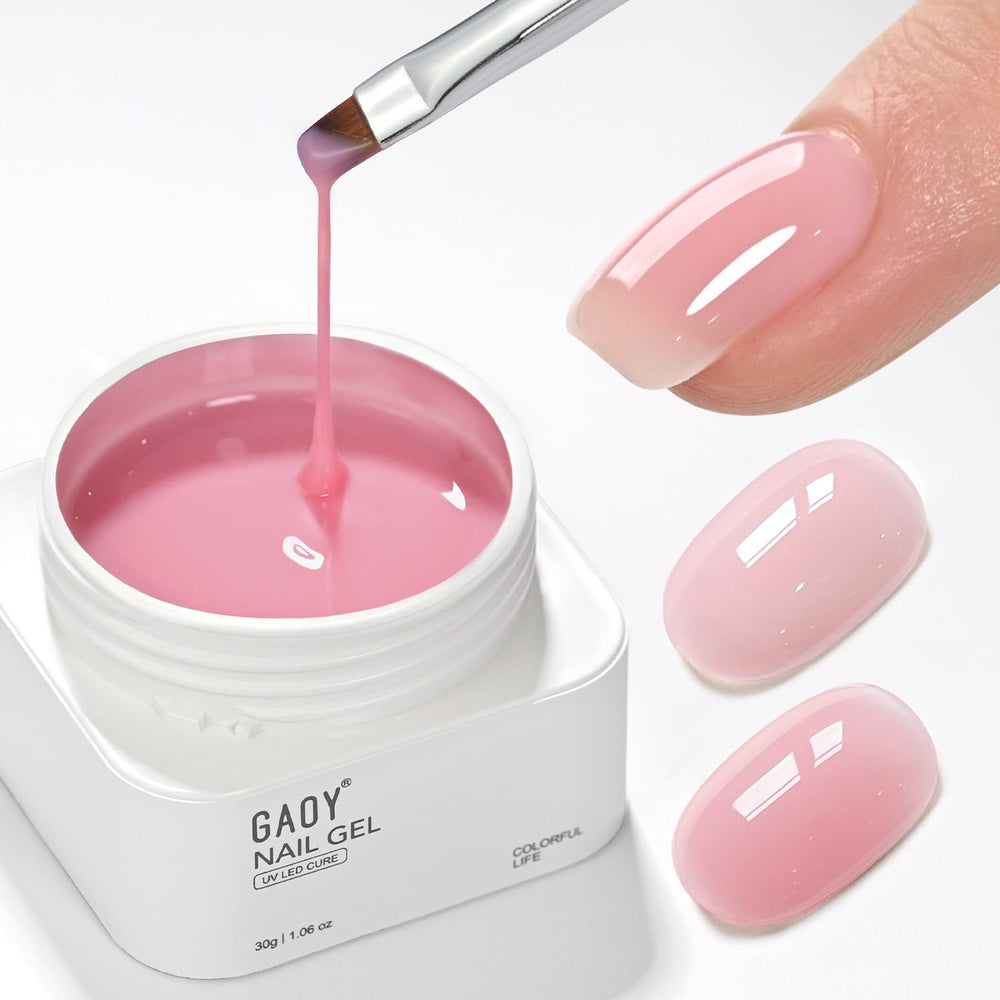 GAOY base colorée 30 g avec pinceau, pour une manucure rapide et précise.