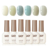 GAOY Coastal Breeze milky pink mist gel polish for a creamy, translucent manicure.