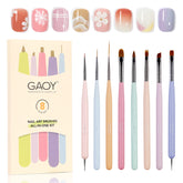GAOY ensemble de 8 pinceaux pour ongles, dessiner des motifs avec précision.