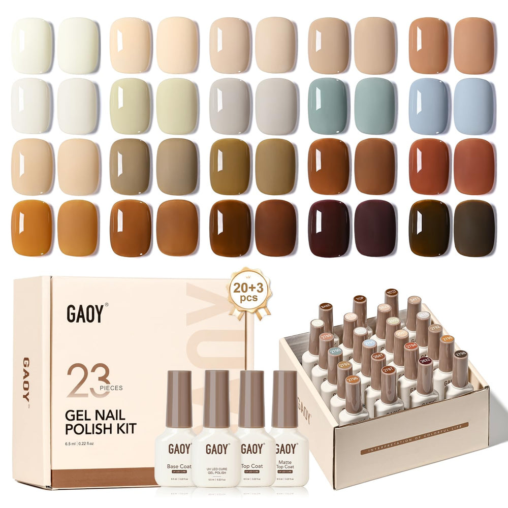 GAOY ensemble vernis gel 23 pièces pour ongles à domicile.