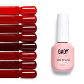 GAOY ensemble vernis gel rouge huit couleurs: bouteilles prêtes pour motifs précis.