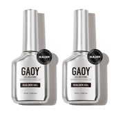 GAOY gel-builder clair 16 ml, design chrome, base solide pour ongles durables.