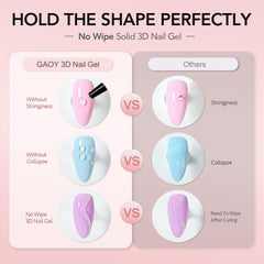 GAOY gel ongles modelage 3D, moulage précis pour motifs variés.