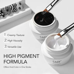 GAOY Gel noir et blanc – art 3D micro pour effet spectaculaire