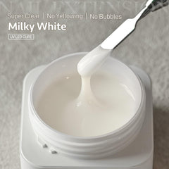 GAOY gel poly cristal laiteux blanc, texture fluide pour modelage précis.