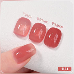 GAOY Jelly Burgundy vernis gel brun translucide pour un look naturel.