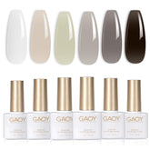 GAOY Jelly vernis gel: flacons transparents pour une application modulable à domicile.