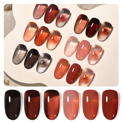 GAOY Jelly Gel Vernis Transparente, base claire idéale pour une manucure naturelle et lumineuse.