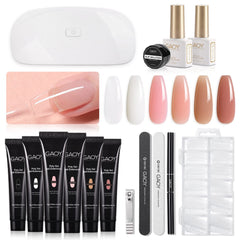 GAOY kit poly gel 6 couleurs - démarrages rapides pour des ongles variés et propres.