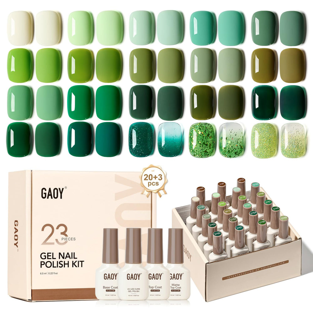 GAOY kit vernis gel 23 pièces, couleurs paillettes, pour un éclat longue tenue.