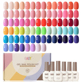 GAOY kit vernis gel avec boîte et flacons, couleurs néon éclatantes pour votre manucure.
