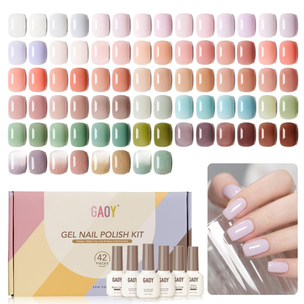 GAOY kit-vernis-gel-rose-pastel, manucure polyvalente et durable pour toutes occasions.