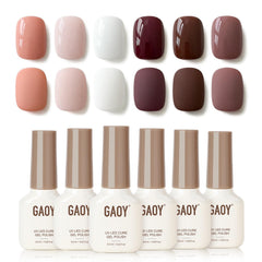 GAOY Mauve gel polish set bottle closeup for vibrant nail color options