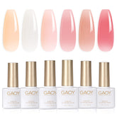 GAOY Milky White Jelly Nude bottle pour with buildable sheer color