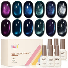 GAOY œil-chat violet: vernis gel durable pour une manucure lumineuse à domicile.