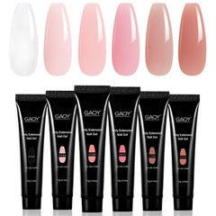 GAOY Poly Gel rose nude, palette complète pour des ongles durables et faciles à modeler.