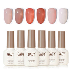 GAOY Sunset Jelly: la bouteille révèle les six teintes pour une manucure polyvalente