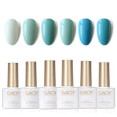 GAOY vernis gel bleu pale ensemble de 6 couleurs pour manucure maison