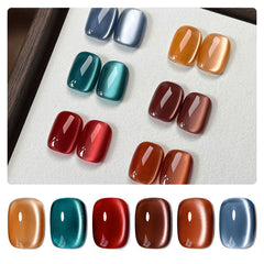 GAOY Gel Cat Eye ensemble 6 couleurs avec aimant pour motifs magnétiques.