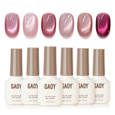 GAOY vernis gel Cat Eye Rose: ensemble de 6 couleurs avec aimant pour effet magnétique.