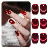 GAOY vernis gel effet œil-de-chat rouge étincelant avec aimant pour motifs personnalisés.