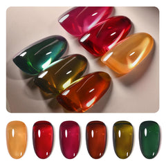 GAOY Vernis Gel couleur rouge translucide pour un look discret et élégant.