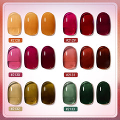 GAOY Vernis Gel couleur vert translucide, fini léger idéal pour des ongles naturels.