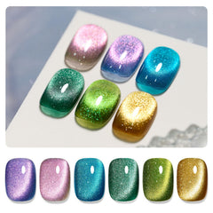 GAOY vernis gel œil-de-chat arc-en-ciel pour accents scintillants et durables.