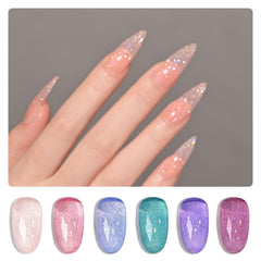 GAOY vernis gel paillettes rose, fini brillant et tenue longue pour festive manucure.