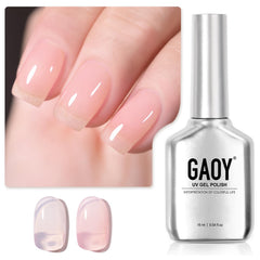 GAOY vernis gel rose translucide, texture légère pour superposer les couches.