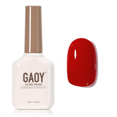 GAOY vernis gel rouge satin 1976 pour un look durable à domicile, sans odeur.