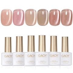 GAOY vernis oeil-de-chat rose-brun paillettes, pour un effet glamour durable sur vos ongles.