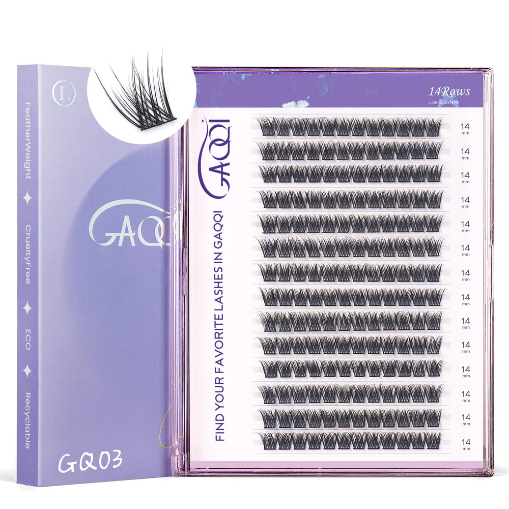 GAQQI GQ03 cils en grappes 14mm courbure D pour un regard naturel et durable