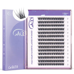 GAQQI GQ03 cils en grappes 14mm courbure D pour un regard naturel et durable