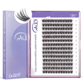 GAQQI GQ19 ensemble cils clusters 168pcs, D curl, 14mm, regard naturel et lumineux.