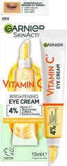 Garnier Crème Yeux vitamine C 4% — bouteille prête pour un regard lumineux.
