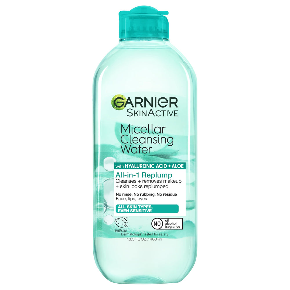 Garnier Eau Micellaire Hyaluronique – bouteille 400 ml prête à l’emploi et hydratante.