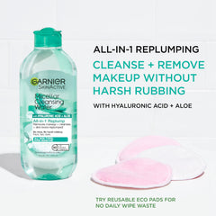 Disque démaquillant réutilisable utilisé avec Garnier pour un démaquillage doux.
