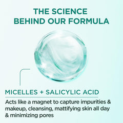 Garnier Eau micellaire salicylique nettoie le visage sans rinçage autour des yeux.