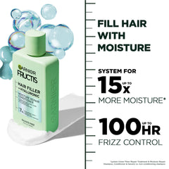 Garnier Fructis Hair Filler Moisture - application sur cheveux humides, définition sans lourdeur.
