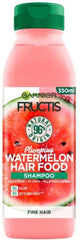 Garnier Fructis Hair Food Watermelon shampooing – bouteille lumineuse, cheveux fins paraissant plus denses et nourris.