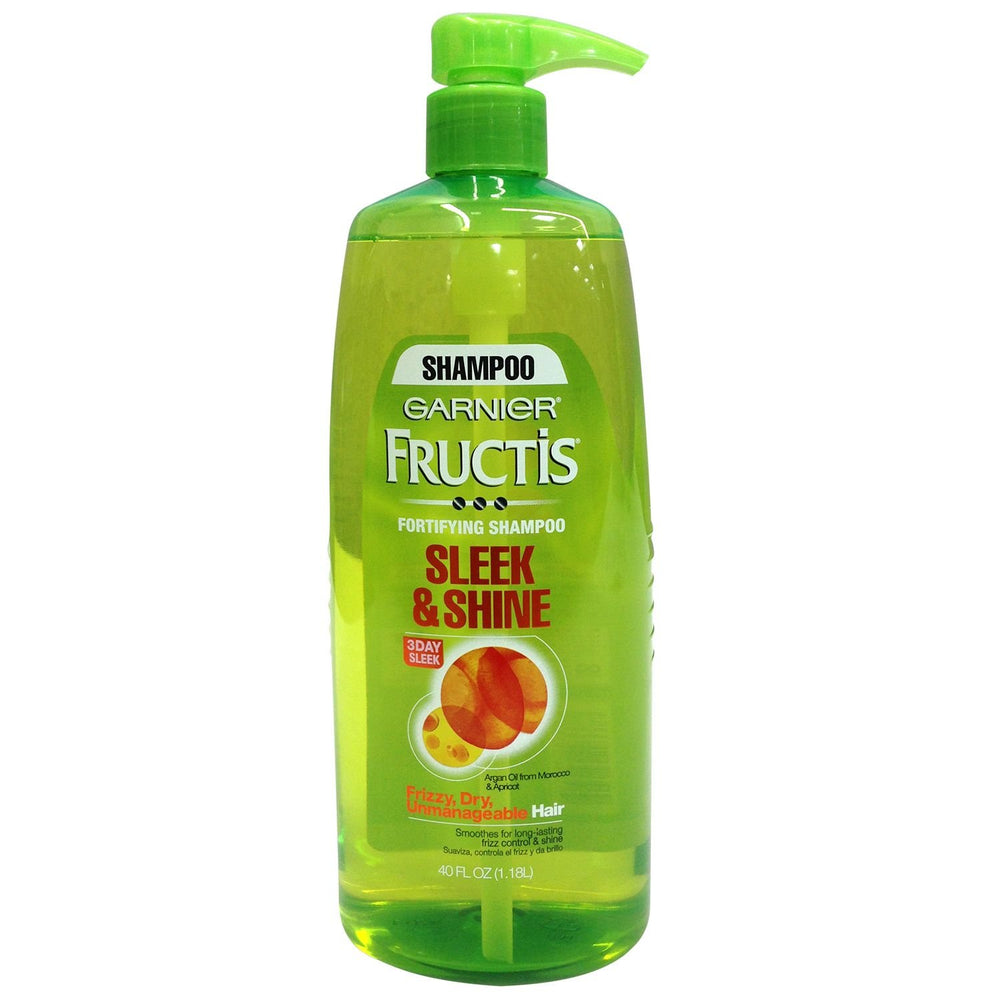 Garnier Fructis Lisse-brillant, bouteille pompe, cheveux lisses jusqu’à 3 jours en humidité élevée