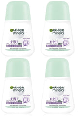 Garnier Minéral Protection 6 Roll-On Fraîcheur Florale 50 ml, fraîcheur durable au quotidien