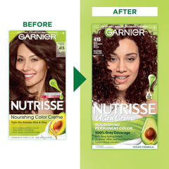 Garnier Nutrisse, ampoule d'huile fruitée intégrée dans le mélange pour nourrir.