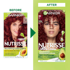 Garnier Nutrisse, mélange crème coloration, application précise et homogène.