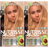 Garnier Nutrisse pack-shot Ultra Color montrant une teinte vibrante et durable